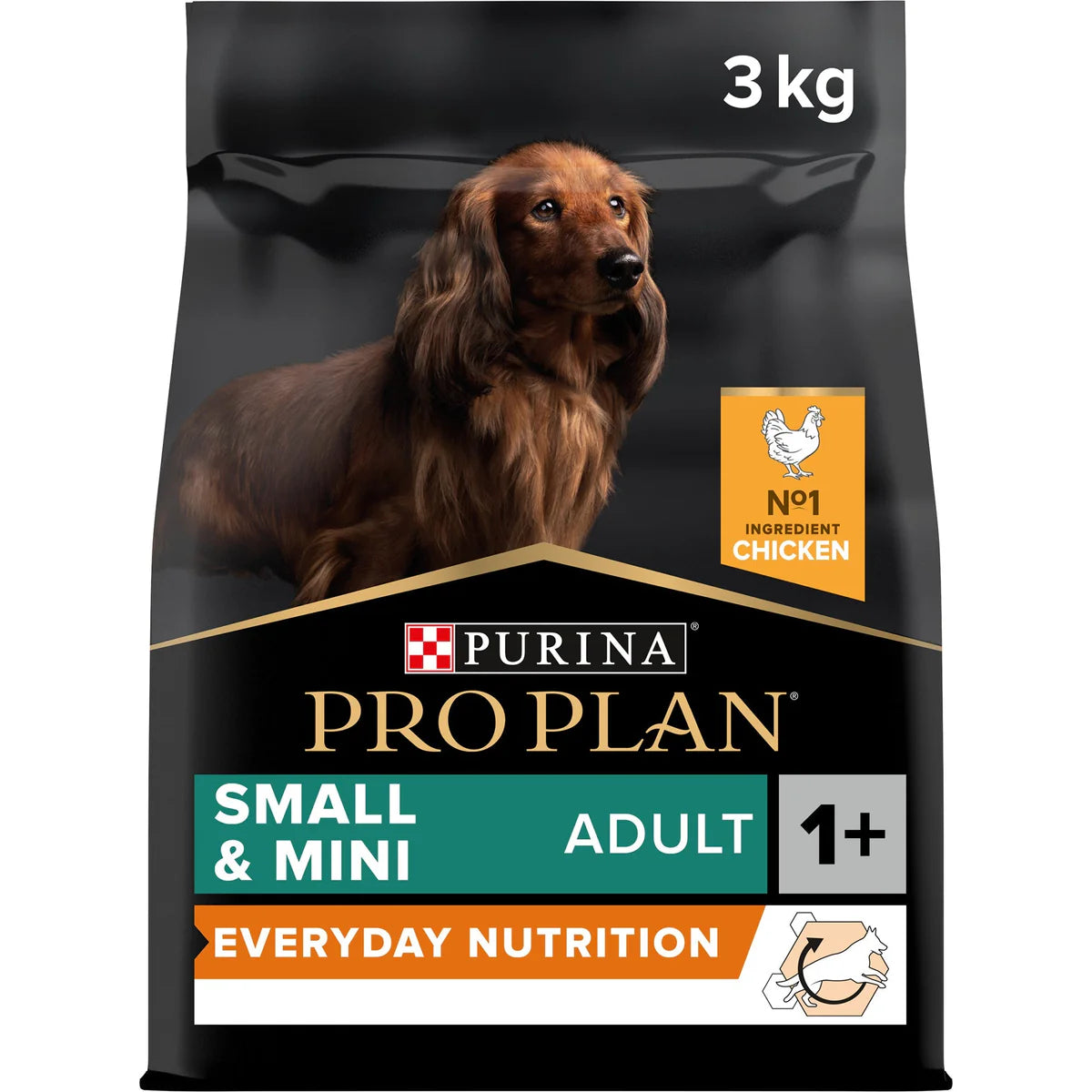 طعام جاف للكلاب PURINA® PRO PLAN® Small &amp; Mini Adult مع OPTIBALANCE®، غني بالدجاج - 3 كجم 