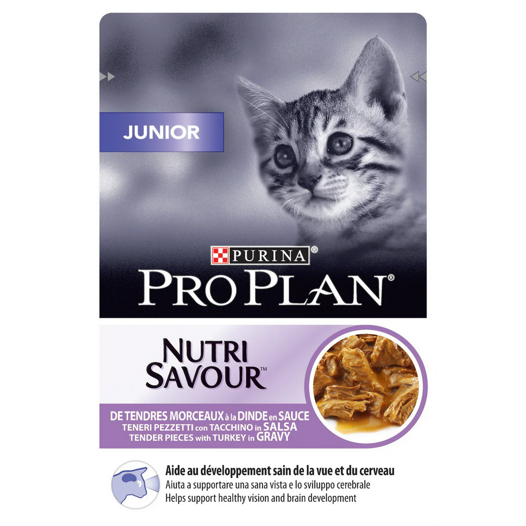 طعام بورينا برو بلان جونيور نيوتري سافور مع ديك رومي في المرق 85 جرام 