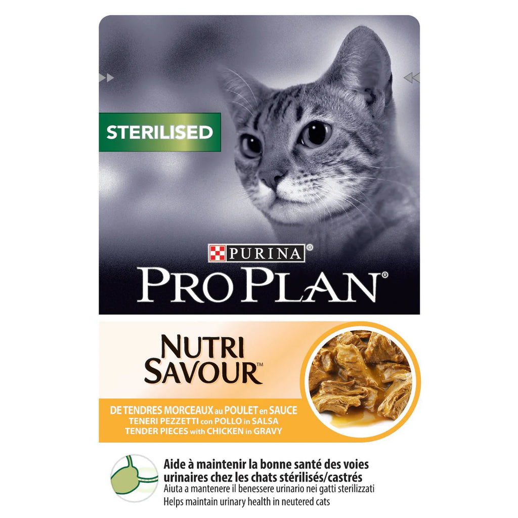 طعام PURINA® PRO PLAN® المعقم Nutri Savour™ مع الدجاج في المرق 85 جم - قطط بالغة - طعام رطب 