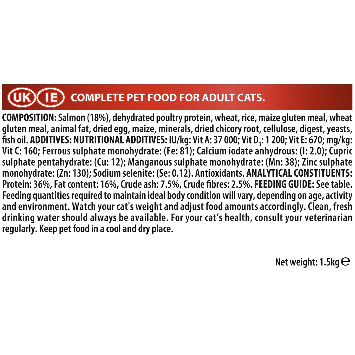 PURINA® PRO PLAN® Vital Functions Adult 1+ year Rich in Salmon Dry Cat Food - 1.5 KG