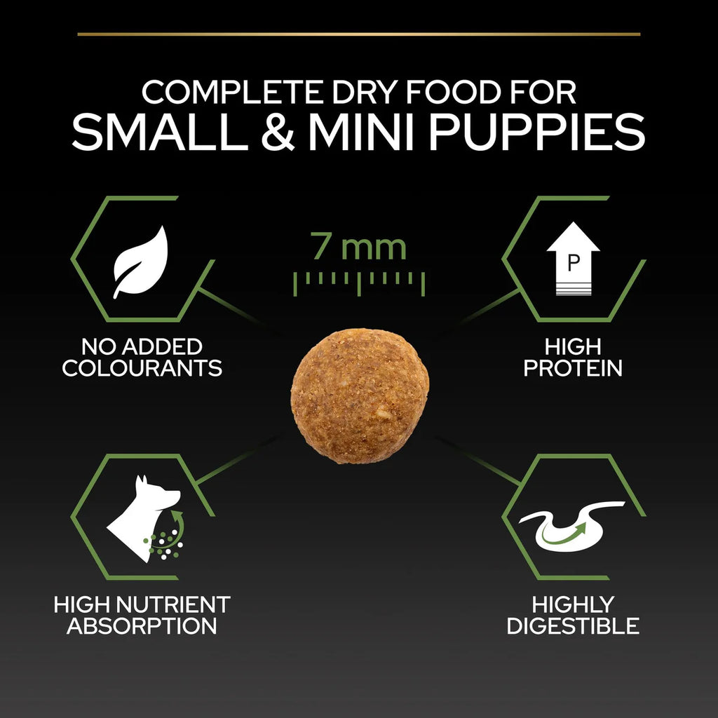 طعام جاف للكلاب PURINA® Pro Plan® Small &amp; Mini Puppy مع OPTISTART®، غني بالدجاج - 3 كجم
