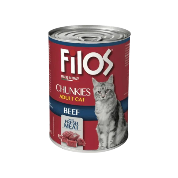 Filos Chunks with Beef - wet cat food 405g