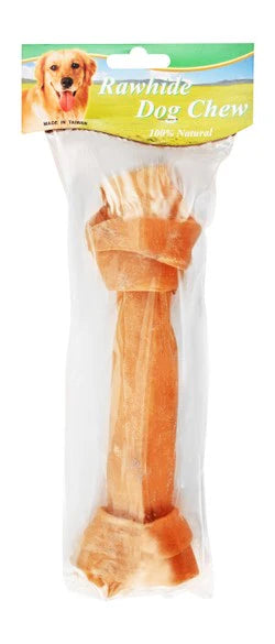 مضغ الكلاب من الجلد الخام، مضفر، مقاس FY-87070، 17.5 سم