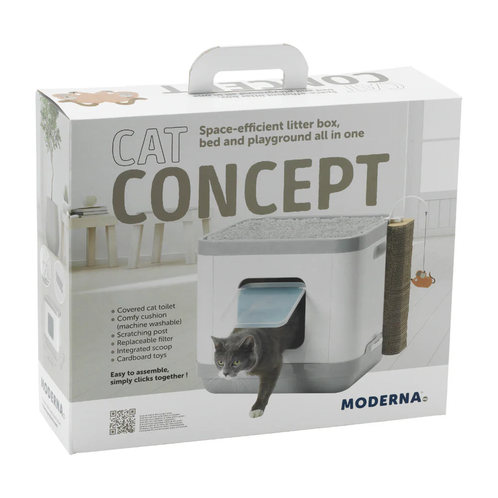 صناديق قمامة مغلقة بتصميم قطط مع وسادة وأداة خدش