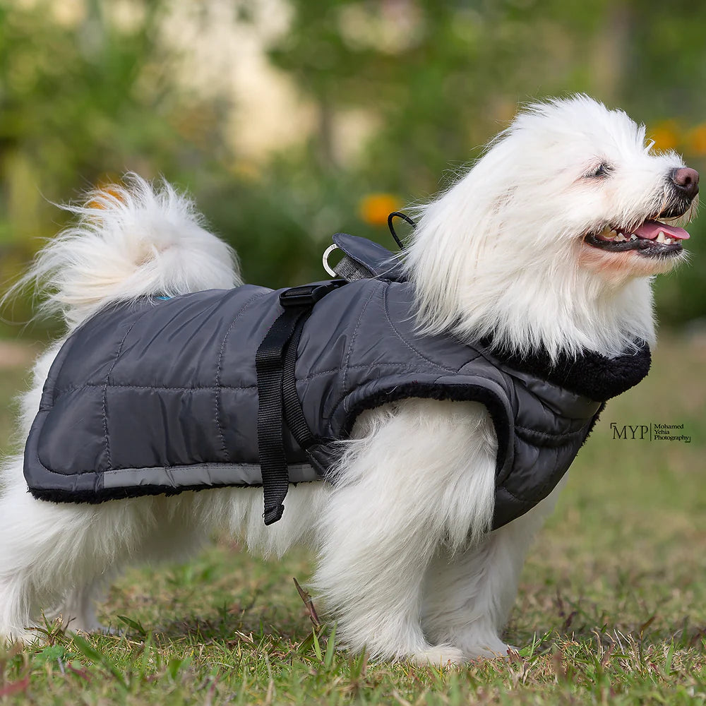 معطف رمادي مقاوم للماء