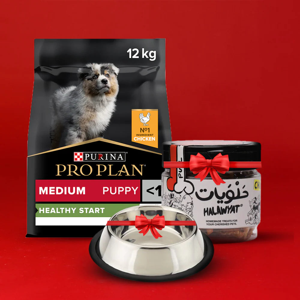 PRO PLAN® جرو متوسط ​​الحجم مع OPTISTART® غني بالدجاج + مكافآت وأطباق خالية من الغلوتين