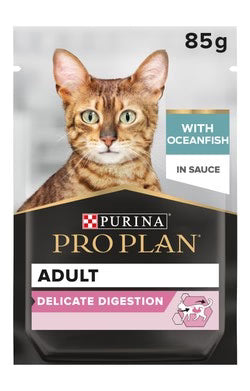 طعام PURINA® PRO PLAN® Delicate Nutri Savour™ مع سمك المحيط في المرق 85 جم 