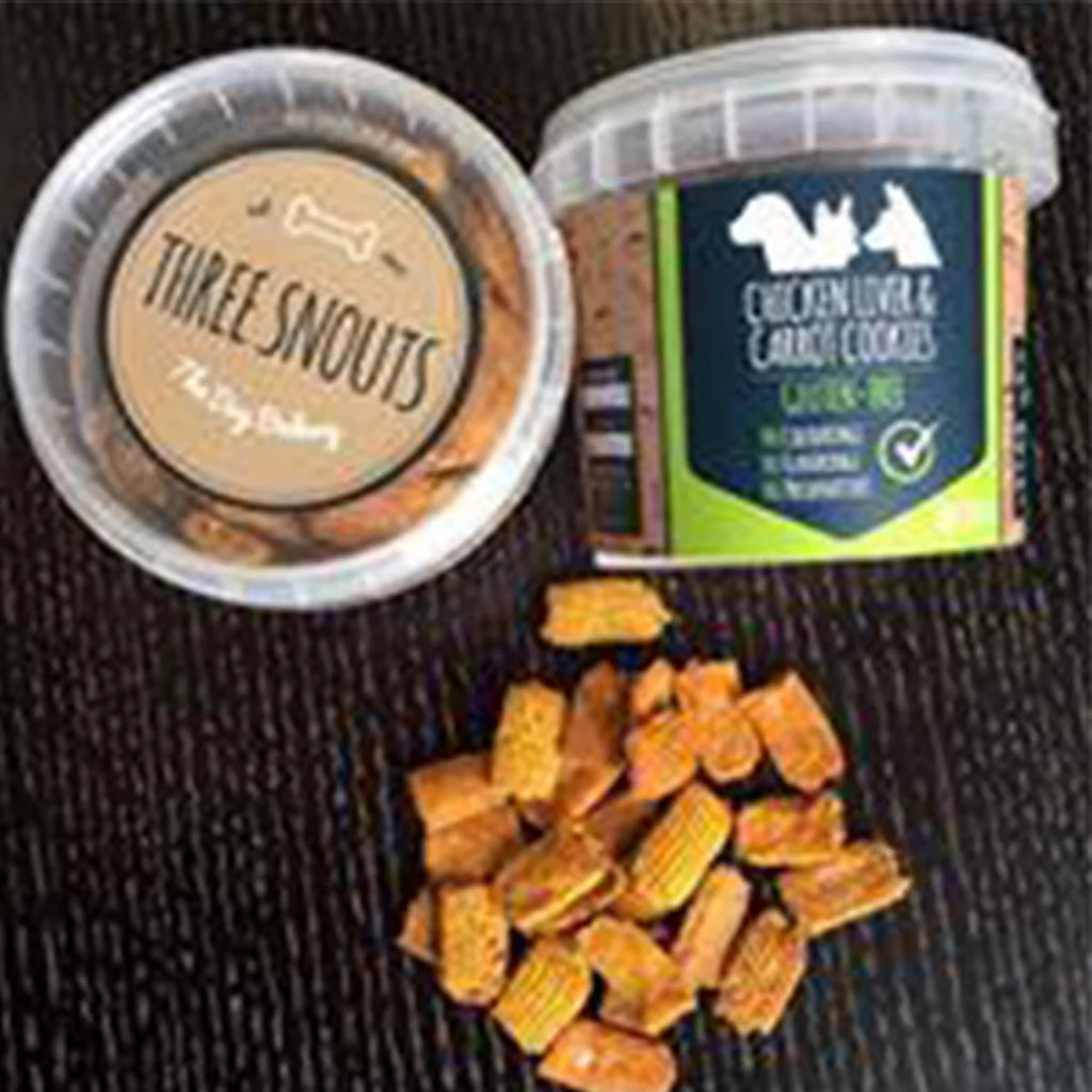 بسكويت كبد الدجاج والجزر من ثري سنوتس 125 جرام