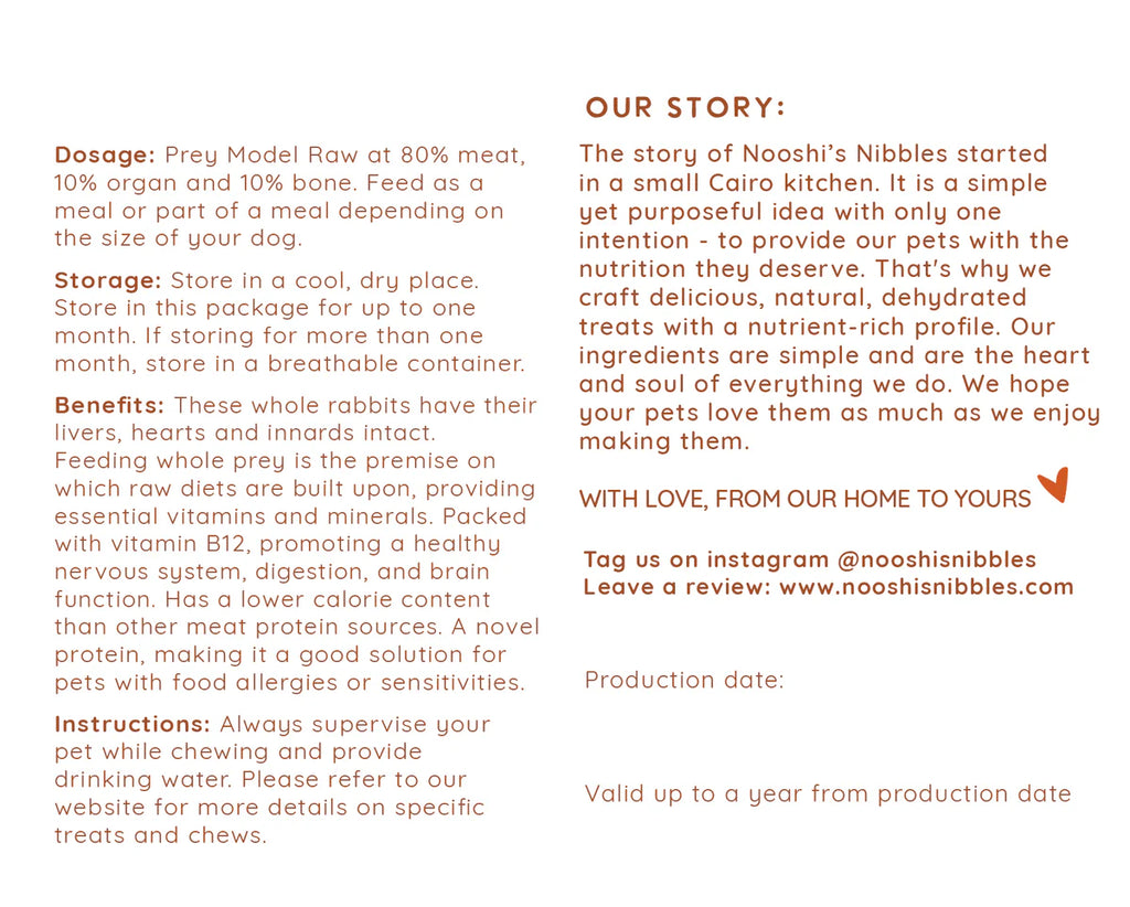 نوشيز نيبلز أرنب كامل مفروم 5 قطع