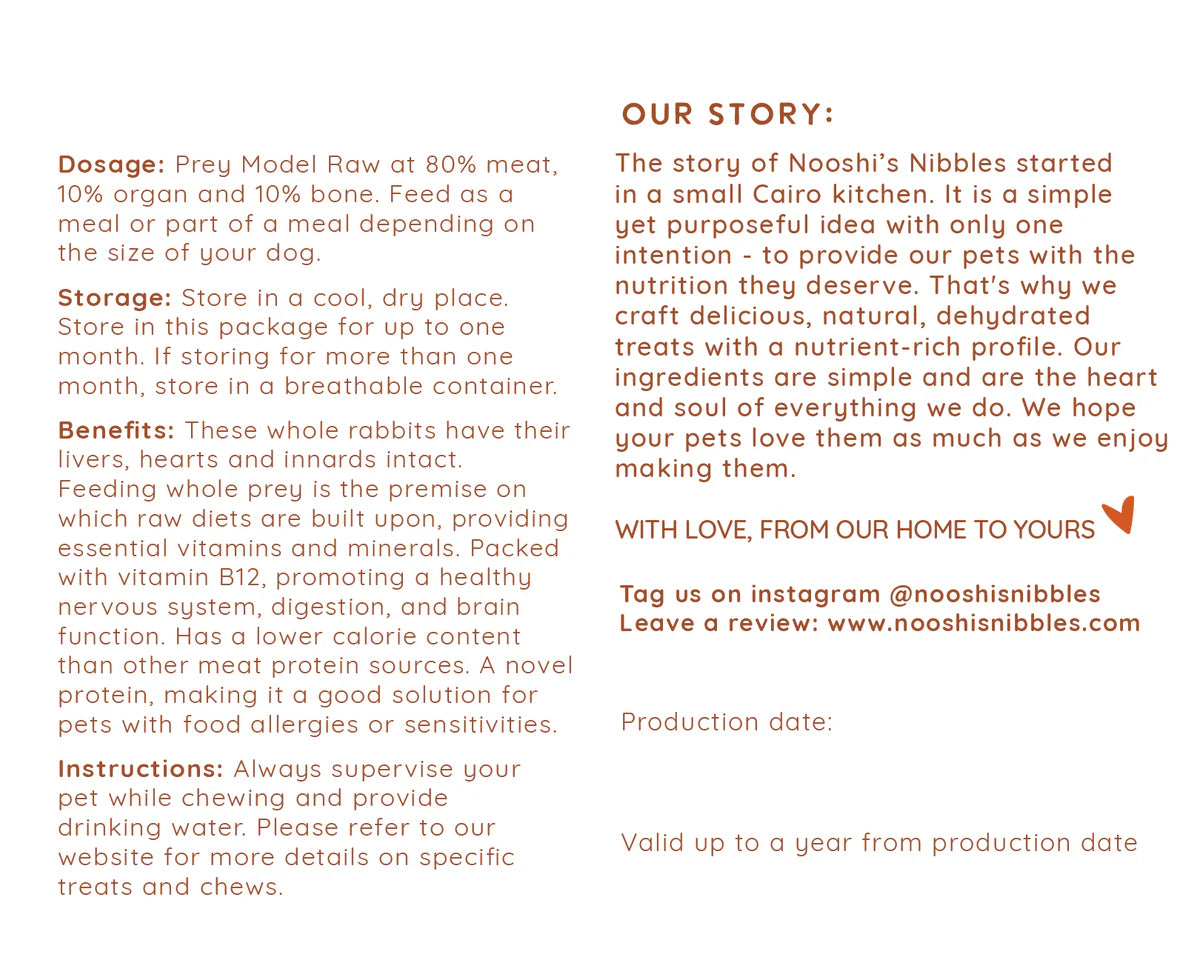 نوشيز نيبلز أرنب كامل مفروم 5 قطع