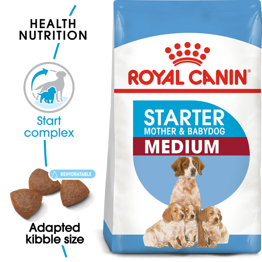 Royal Canin Medium Starter Mother and Babydog (4kg) - for medium dogs - Adult weight between 11 and 25 KG. Mother during gestation and lactation - weaning puppies up to 2 months
