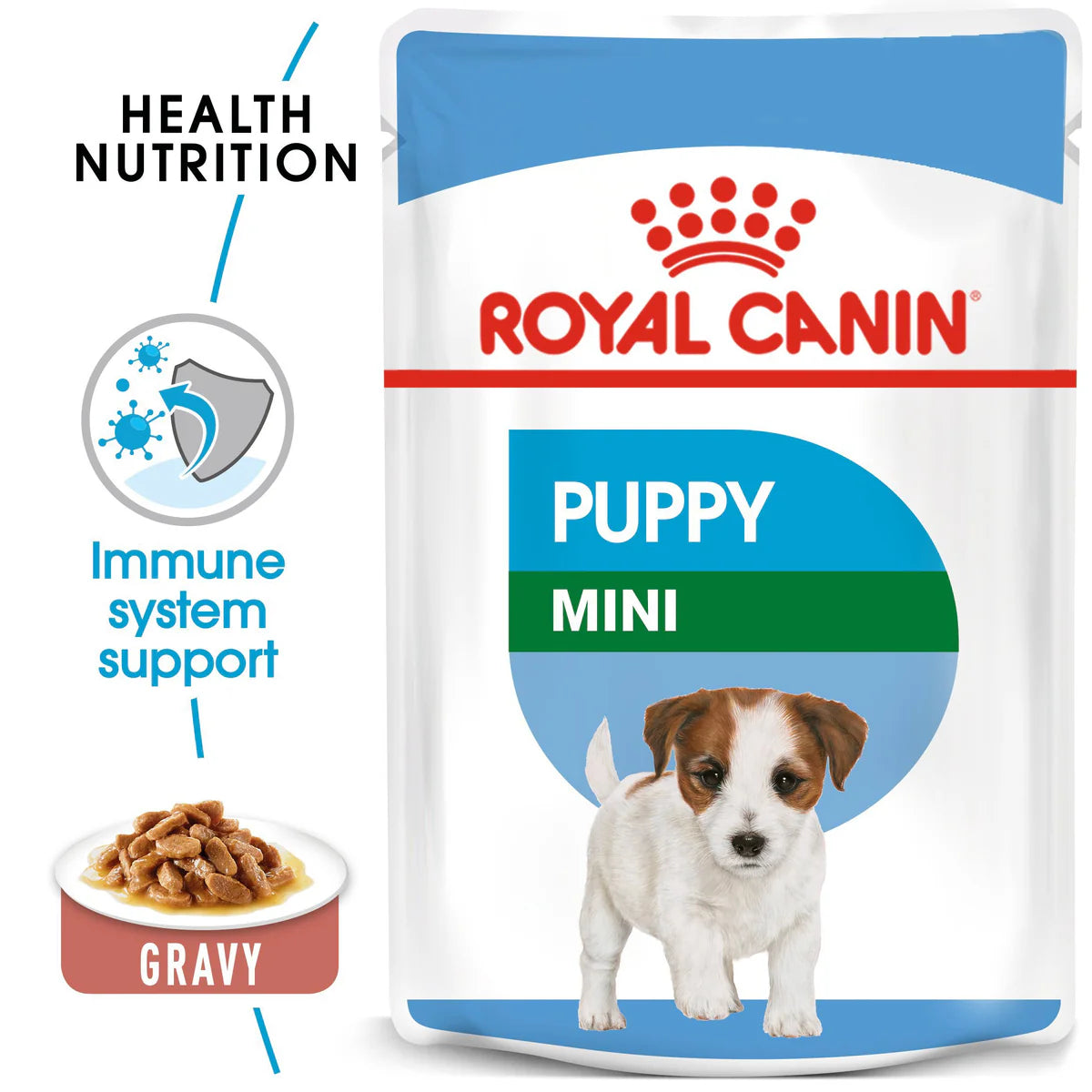 Royal Canin Mini Puppy in Gravy (85 gm\pouch) - wet food for small dogs - Adult weight up to 10 KG From 2 to 10 months old