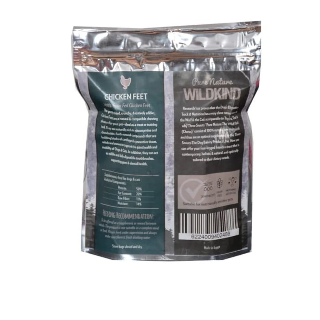 أقدام دجاج WILDKIND من Three Snouts-Pure Nature 100 جرام