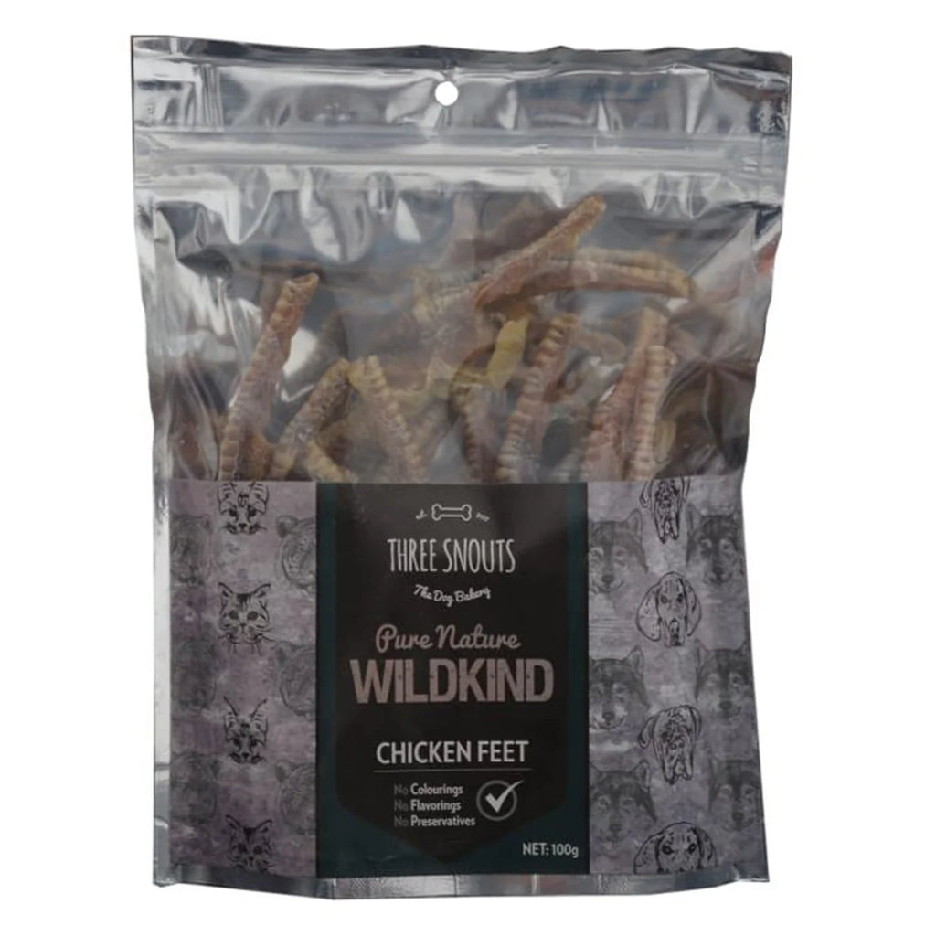 أقدام دجاج WILDKIND من Three Snouts-Pure Nature 100 جرام